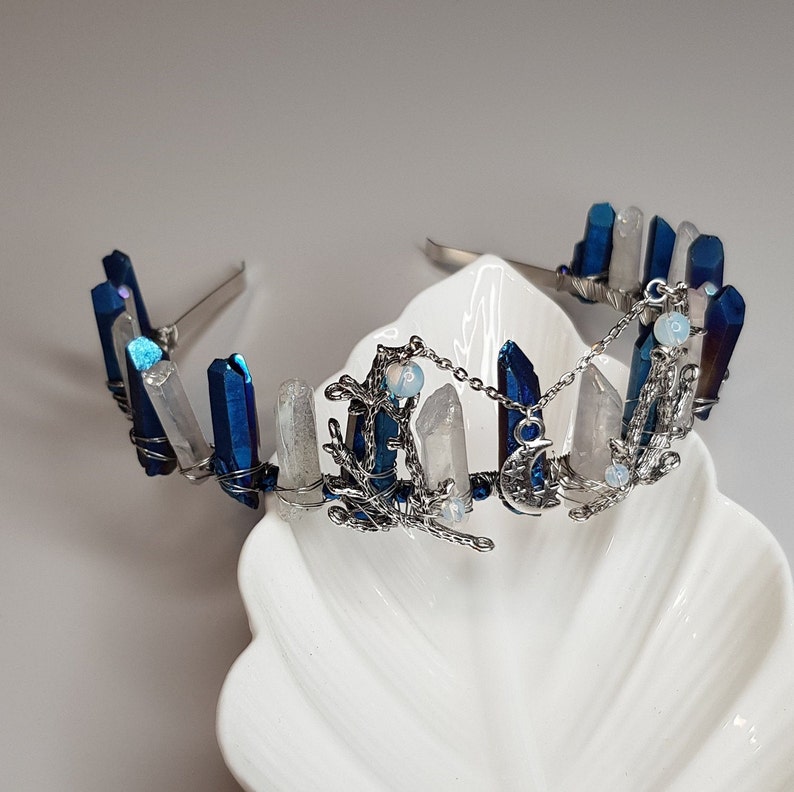 Moon Quartz Raw Quartz Crown Boho Wedding Quartz Crystal | Etsy