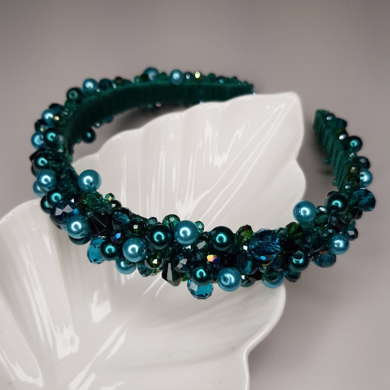 Emerald Headpiece. Crystal Tiara Bridal Headpiece Art Deco Etsy