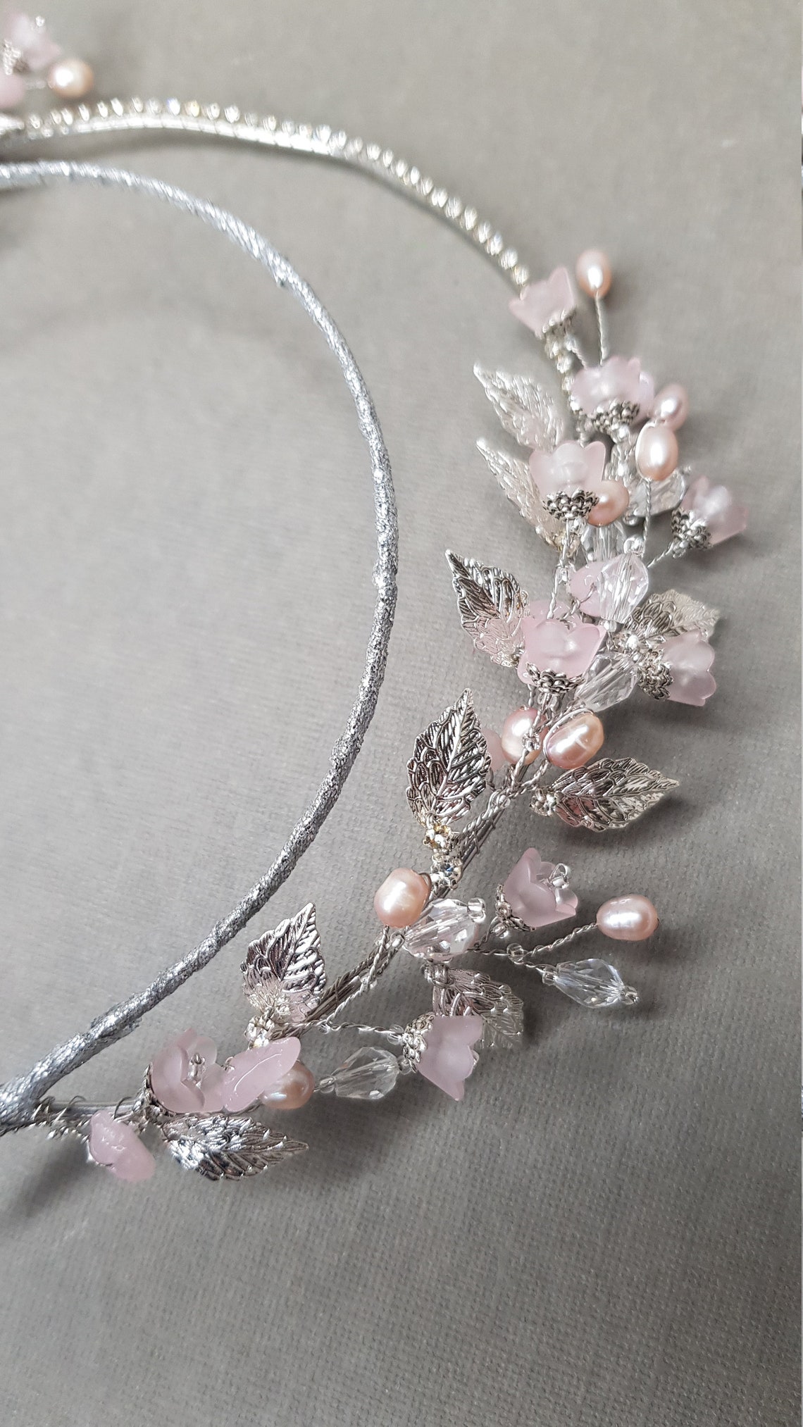 rose quartz headpiece