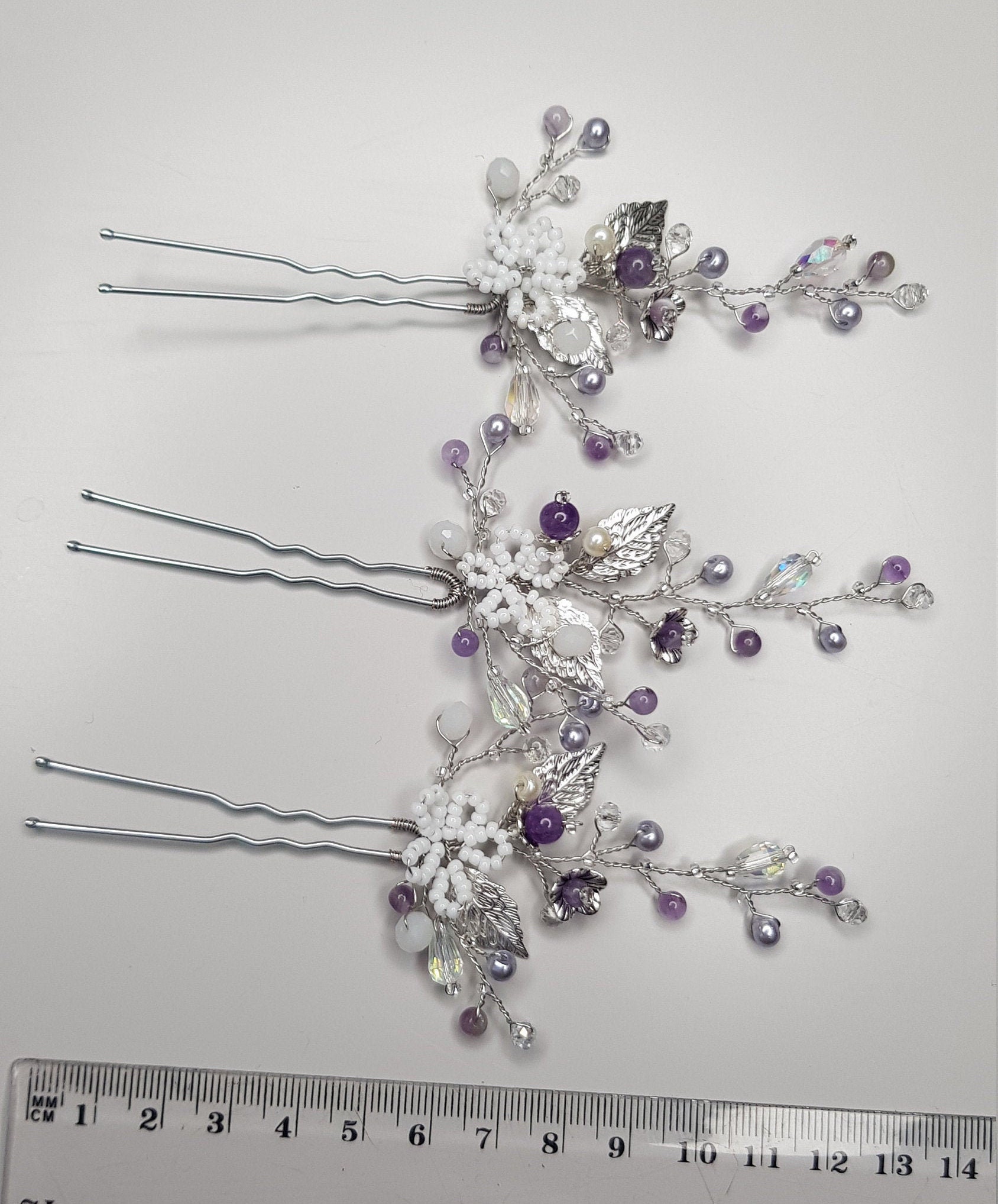 Amethyst Hair Pin Purple Hair Pins Bridal Hair Pin Boho Etsy