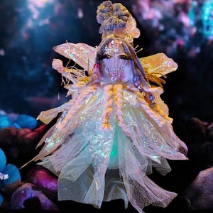 glowing princess dress Handmade Haute Couture Night Crystal Glow Princess Dress Olvi's Lace
