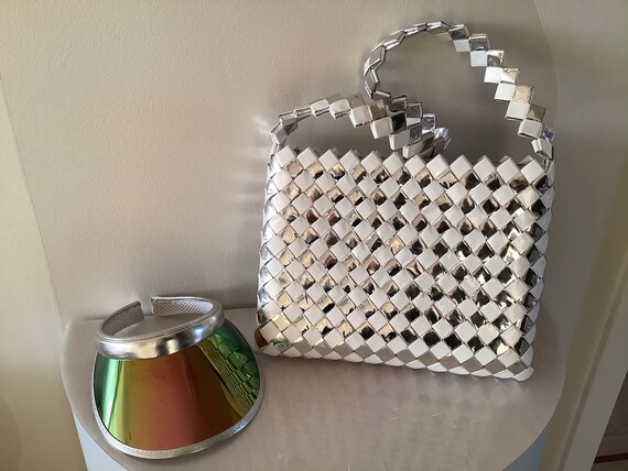 Silver & White Modern Weave