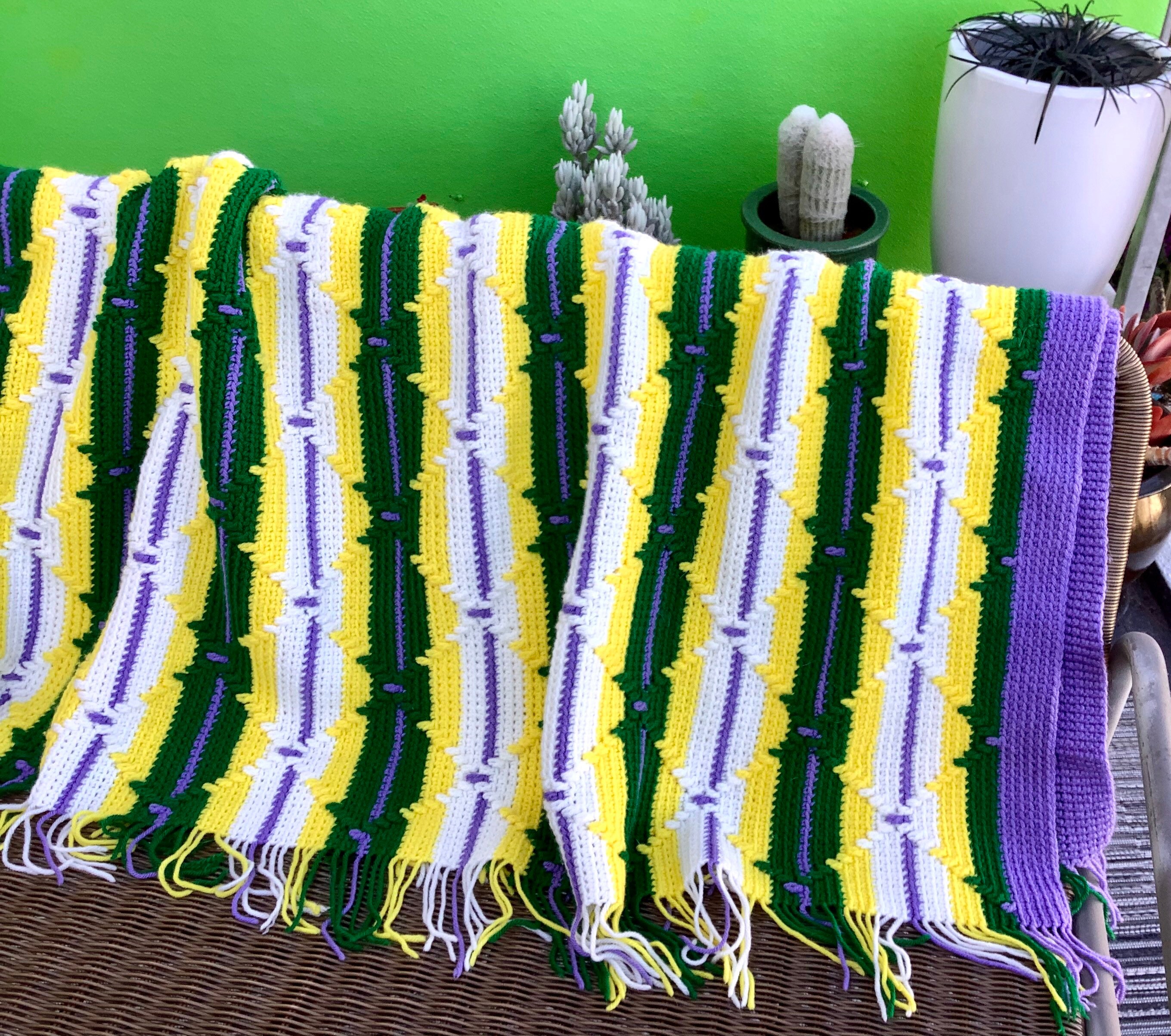 Vintage Afghan Handmade Throw Blanket Etsy