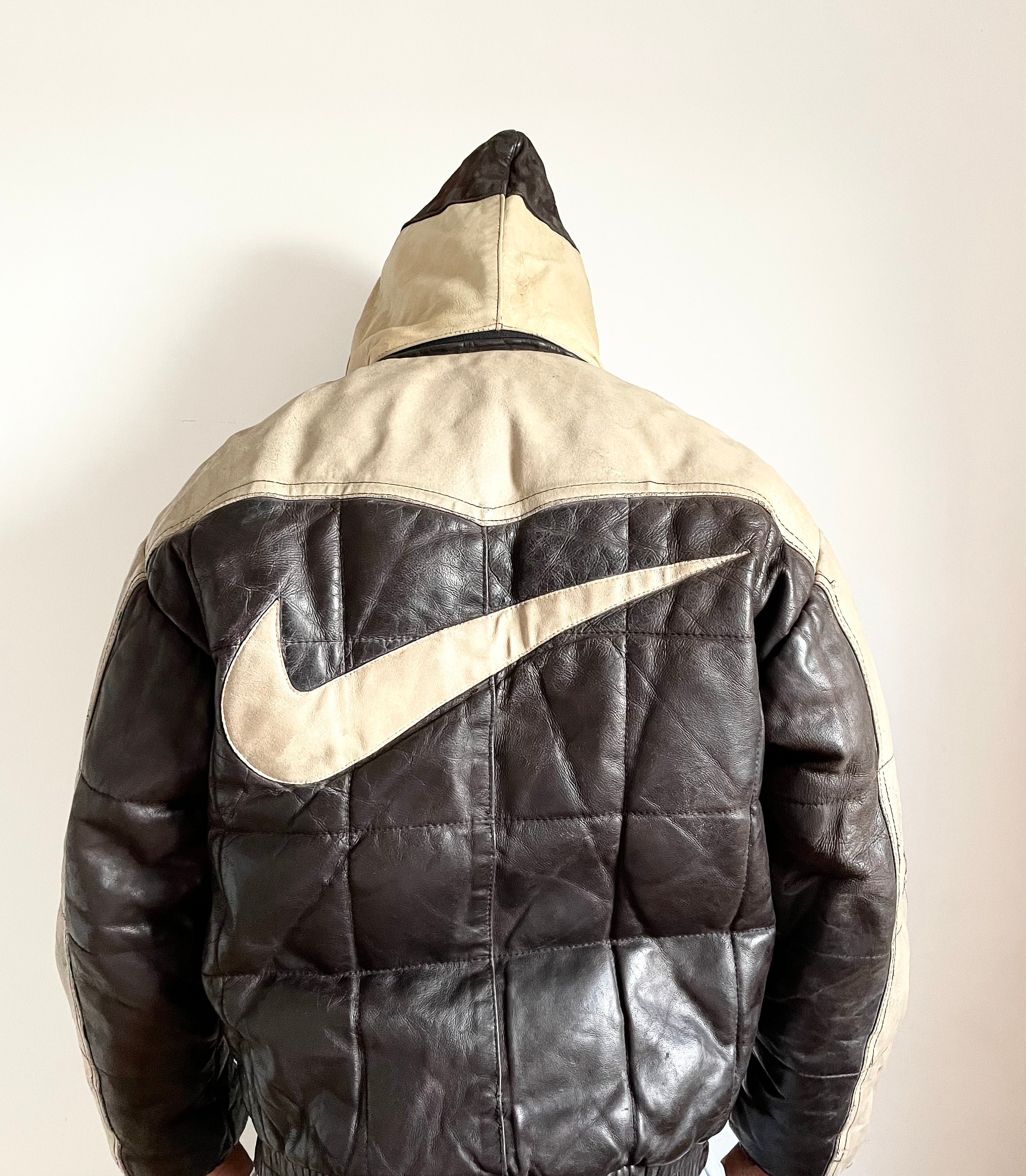 Nike leather jacket - Etsy France