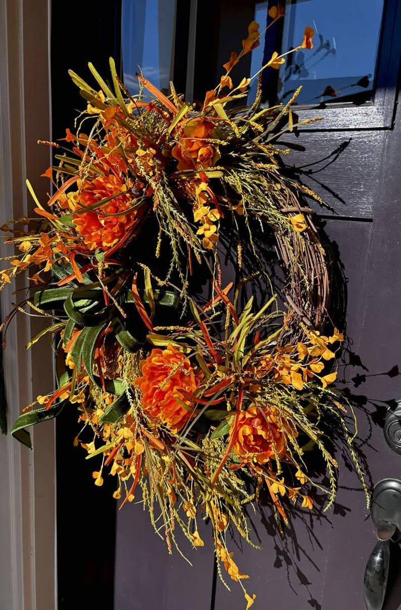Rustic Fall Grapevine Wreath for Front Door - Etsy