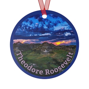 Theodore Roosevelt National Park Keepsake Ornament, Can be Personalized, Metal Ornament