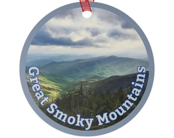 Great Smoky Mountains National Park Keepsake Ornament, Can be Personalized, Metal Ornament