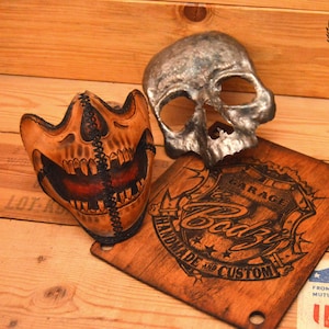 Leather Face Mask For Motorcycles / Leather Motorcycle Face Mask / Leather Half Face Biker Mask / Wind Protection Mask