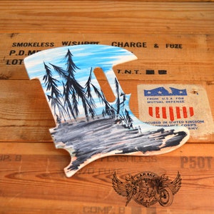 Custom Pickguard for Telecaster - Painted Leather Telecaster Pickguard With Hand Painted Forest Landscape
