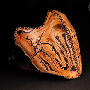Leather Face Mask For Motorcycles / Leather Motorcycle Face Mask / Leather Half Face Biker Mask / Wind Protection Mask
