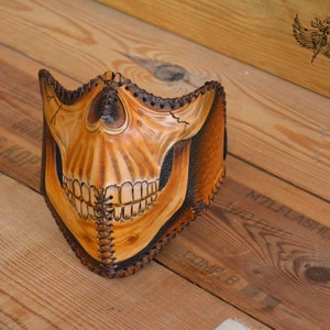 Leather Face Mask For Motorcycles / Leather Motorcycle Face Mask / Leather Half Face Biker Mask / Wind Protection Mask