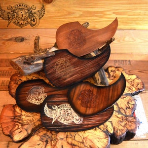 Acoustic Guitar Pickguard - Brown Leather Teardrop Pickguard For Acoustic Guitar Painted In Different Brown Combinations