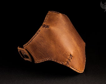 Leather Face Mask For Motorcycles / Leather Motorcycle Face Mask / Leather Half Face Biker Mask / Wind Protection Mask