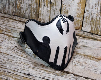 Leather Face Mask For Motorcycles / Leather Motorcycle Face Mask / Leather Half Face Biker Mask / Wind Protection Mask