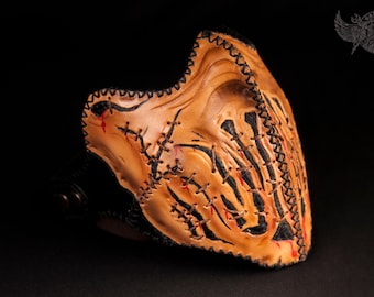 Leather Face Mask For Motorcycles / Leather Motorcycle Face Mask / Leather Half Face Biker Mask / Wind Protection Mask