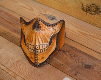 Leather Face Mask For Motorcycles / Leather Motorcycle Face Mask / Leather Half Face Biker Mask / Wind Protection Mask