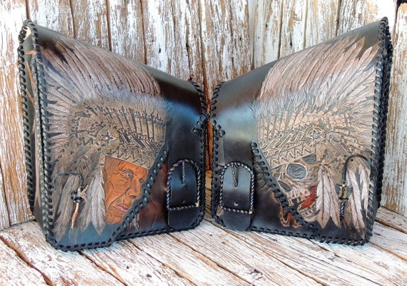 custom leather saddlebags