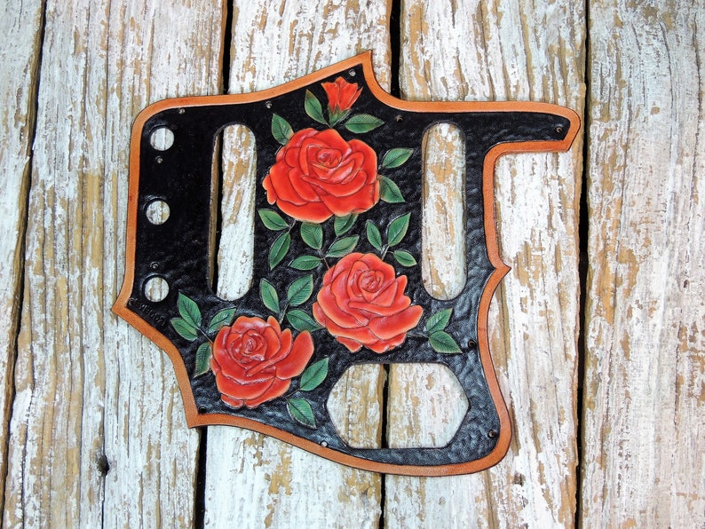 Carved Leather Pickguard for Fender Jaguar / Leather Fender Etsy