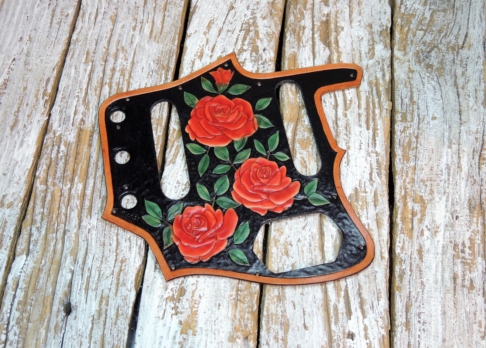 Carved Leather Pickguard for Fender Jaguar / Leather Fender Etsy