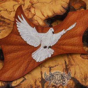 Carved  Leather Pick Guard For Gibson Dove / Acoustic Pick Guard / Carved Leather Pickguard / Gibson Pickguard