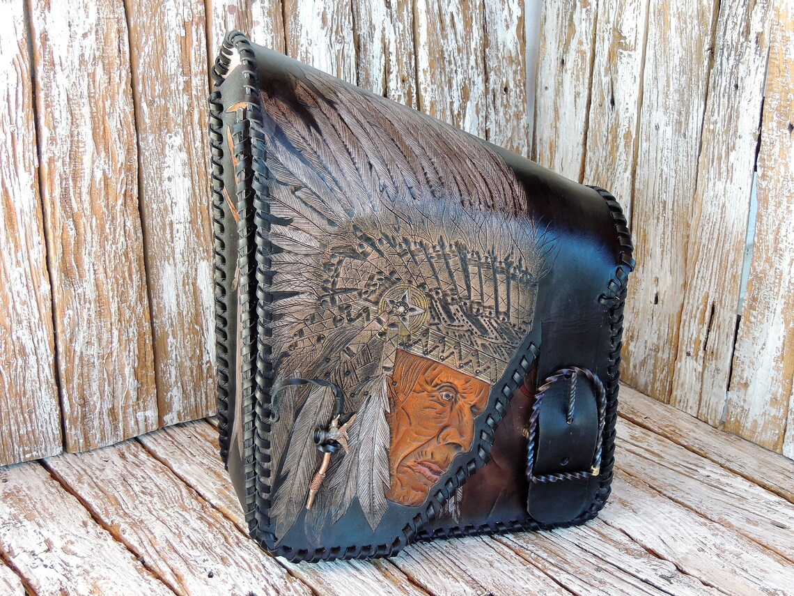 Carved Custom Leather Motorcycle Saddlebags / Motorcycle Etsy