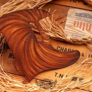 Custom Pickguard for Telecaster - Leather Telecaster Pickguard With Carved Spiral Colored In Brown Variations