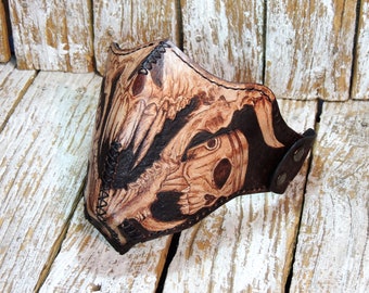 Leather Face Mask For Motorcycles / Leather Motorcycle Face Mask / Leather Half Face Biker Mask / Wind Protection Mask