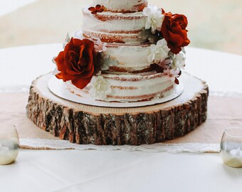 tree stump cake stand