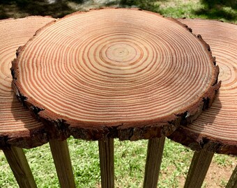 1pc Large Wood Slices 8 to 13 inches Wood Centerpieces for Tables Rustic  Wedding ,Natural Wood Slabs w/Cracks & bark Loss - AliExpress