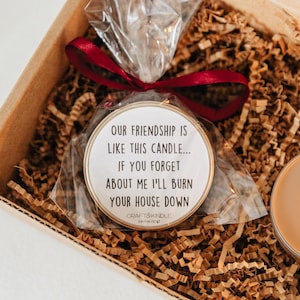 Funny Friendship Candle Gift • Best Friend Gift • BFF Gift • Long Distance Gift • Funny Candle • Gag Gift • Premium Coconut Soy Candle 2oz Frosted Gold Tin