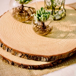 Set of 15 wood slices for wedding centerpieces Wedding decor, rustic wedding decorations, wood centerpiece for table, wood rounds image 5