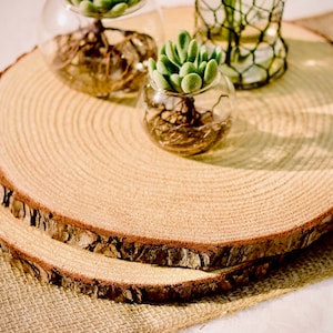 Set of 10-11 inch wood slices, wood slabs, wood slice centerpieces, wood slab centerpieces, wood slice centerpieces, rustic wedding decor image 4