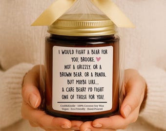 Funny Candle for Friend, Gift for Sister, Best Friend Gift, Personalized Gift, Birthday Gift, Handmade Gift, BFF gift, Fight a Bear for You