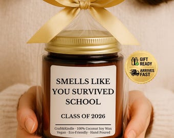 Graduation Gift, Class of 2026 Gift, Funny Graduation Candle, Grad Gift for Her or Him, College Graduation Party Favors Bulk