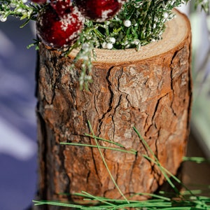 Real wood log vases Wooden vases for flowers, wedding vases, rustic wedding centerpieces, rustic wedding decor, wedding table centerpiece image 6
