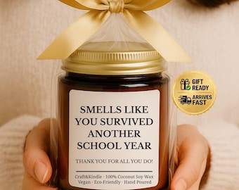 Teacher Gift Candle, End of School Year Gift, Funny Teacher Candle, Teacher Appreciation Gift, Thank You Teacher Gift, Bulk Teacher Gifts