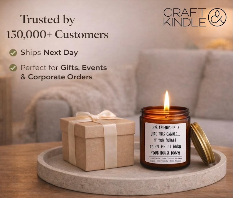 Funny Friendship Candle Gift • Best Friend Gift • BFF Gift • Long Distance Gift • Funny Candle • Gag Gift • Premium Coconut Soy Candle image 3