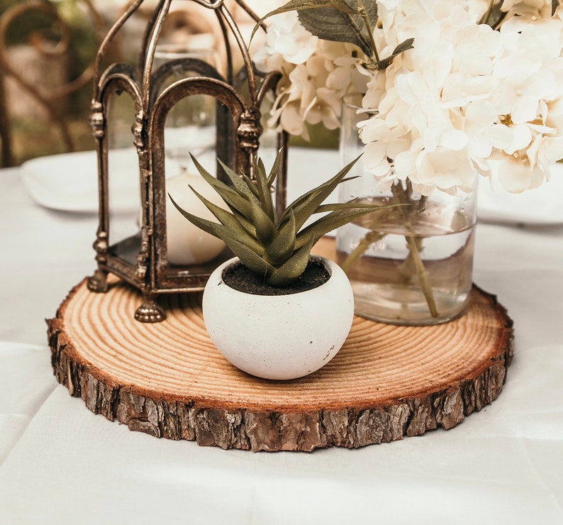 Set of 12 13 inch large wood circles table centerpieces Etsy