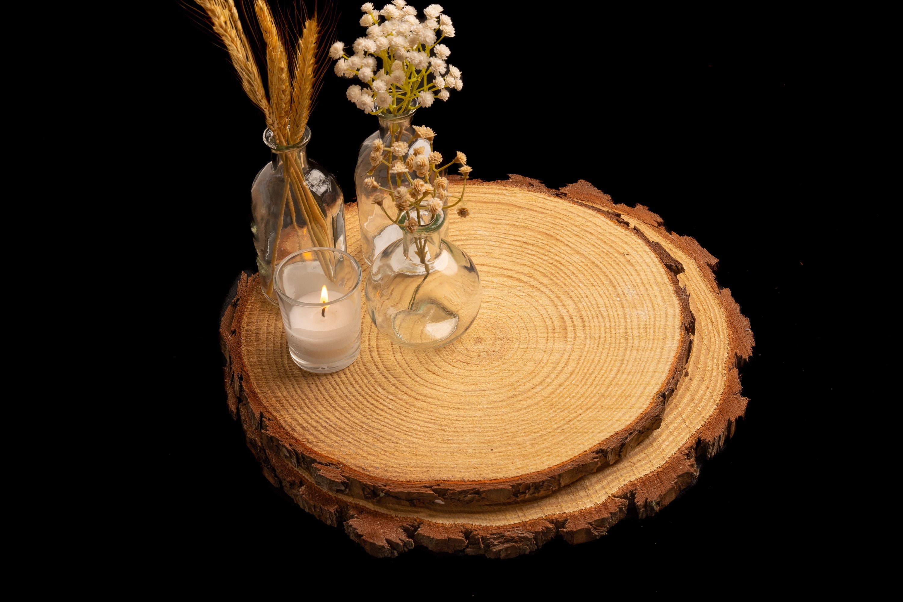 10pcs Oval Wood Slice Xmas Craft Rustic Wedding Centerpieces Table Decor 