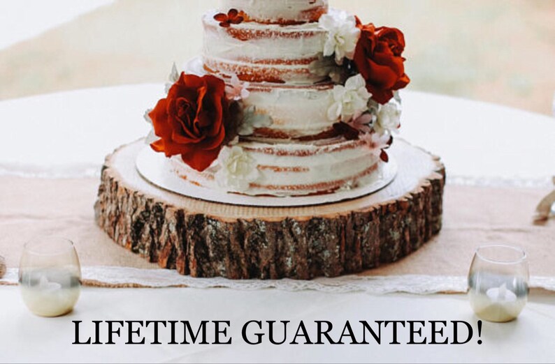 Wood Slab Cake Stand Slice Rustic Smash Wedding Base 16 14 12 Inch Tree