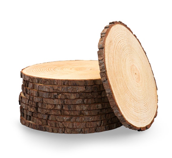 1pc Large Wood Slices Wood Centerpieces for Tables Rustic Wedding ,Natural  Wood Slabs w/Cracks & bark Loss