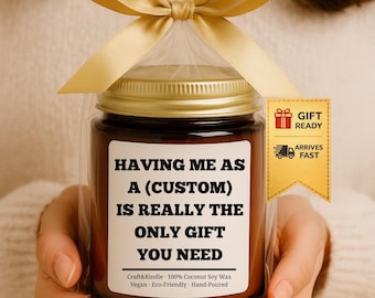 Funny Personalized Candle • Holiday and Christmas Gag Gift Candle for Friend, Mom, Sister, Employee, Coworker, Boss • Funny Gift Candle