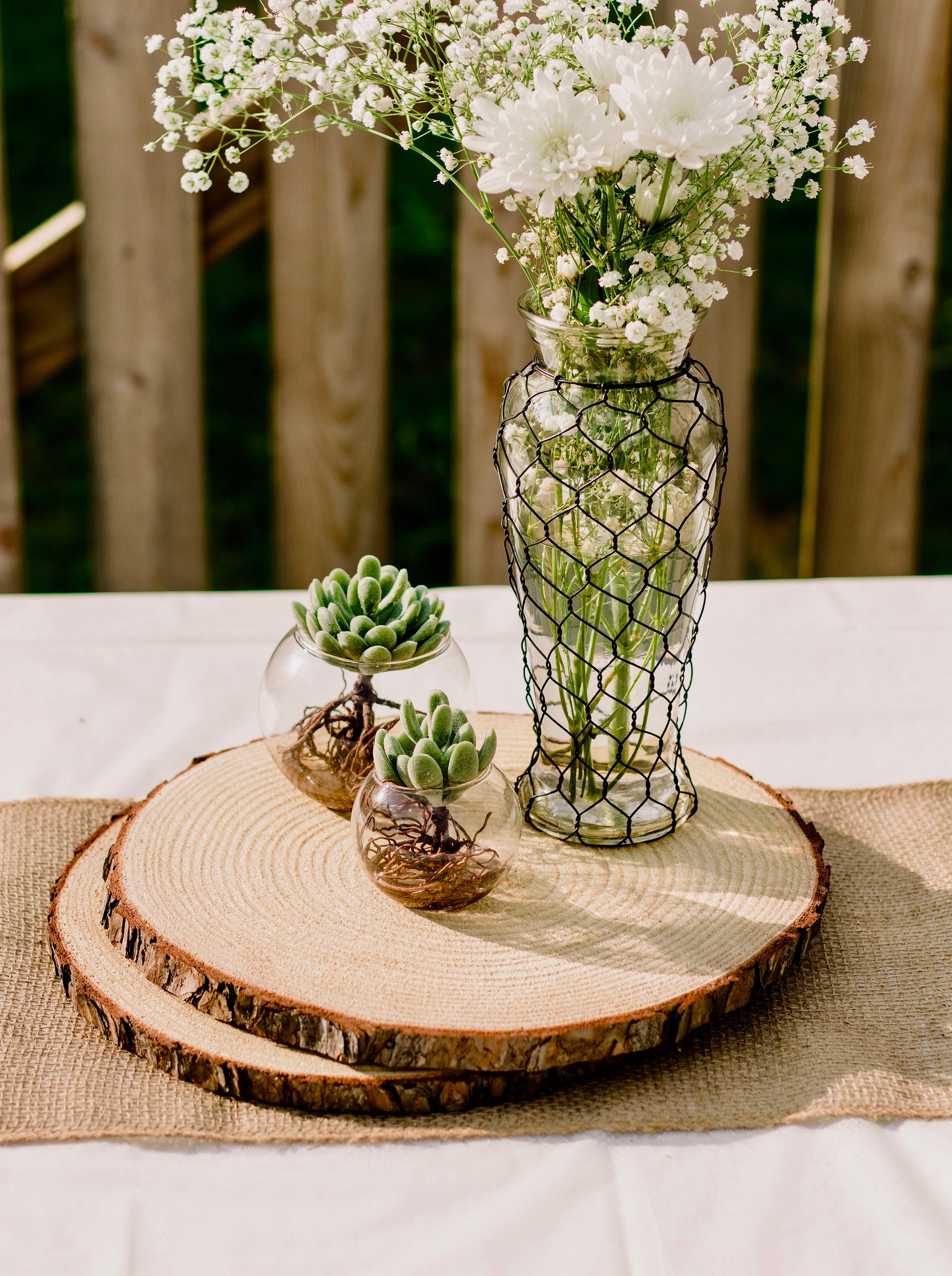 William Craft Rondin de Bois sans Trou 9 Pcs Diamètre 13-14cm Tranches de Bois Naturel Convient pour Decoration Noel Bois Marque Place Mariage