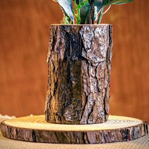 Real wood log vases Wooden vases for flowers, wedding vases, rustic wedding centerpieces, rustic wedding decor, wedding table centerpiece image 3