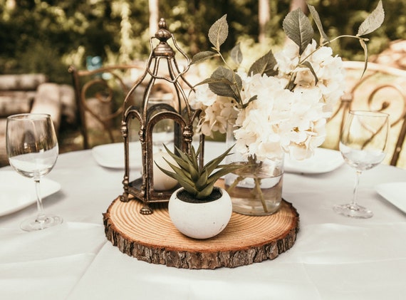 Set Of 15 13 Inch Rustic Wedding Decor Wood Slices Large Etsy