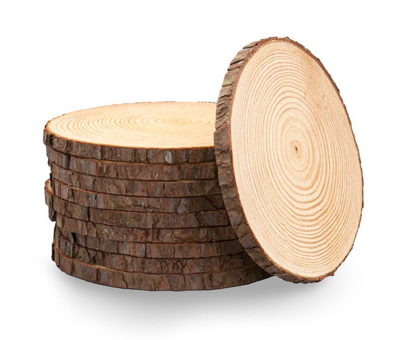  6 Pack Round Rustic Woods Slices, 7-8,Great for