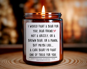 Funny Candle for Friend, Gift for Sister, Best Friend Gift, Personalized Gift, Birthday Gift, Handmade Gift, BFF gift, Fight a Bear for You