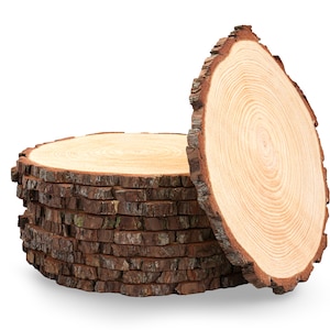 Set of 13-14 inch large wood slices for wedding table decorations! Wedding centerpieces, rustic wedding decor, wood slice plate chargers!