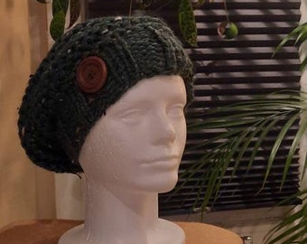 Chunky knitted slouchy hat