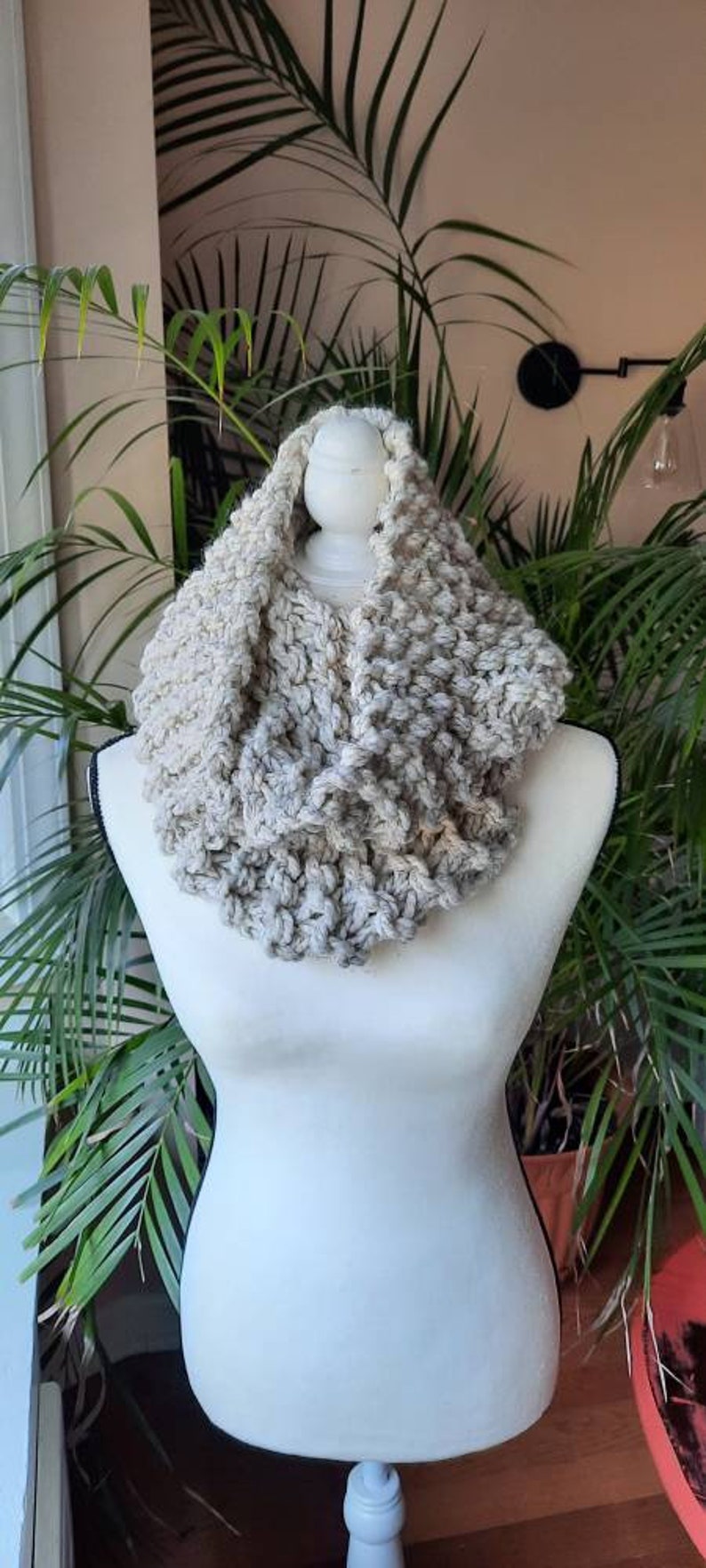 Chunky Knitted Infinity Scarf image 2